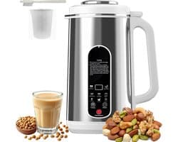 Plantenmelkmaker 1,2 Liter - 8-in-1 Sojamelkmachine met Zelfreiniging - 800W - 24 Uur Timer en Warmhoudfunctie - Voor Notenmelk en Sojamelk