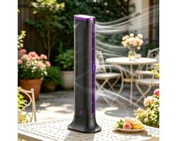 Ulisem - Torenventilator - Bladloos - USB Oplaadbaar - Compact Draagbaar - Voor Slaapkamer Auto Reizen Kamperen Caravan Garage Werkplaats Keuken Slaapzaal - Laag Geluidsniveau - Verstelbare Luchtstroom - Binnen‑ En Buitengebruik - Zwart