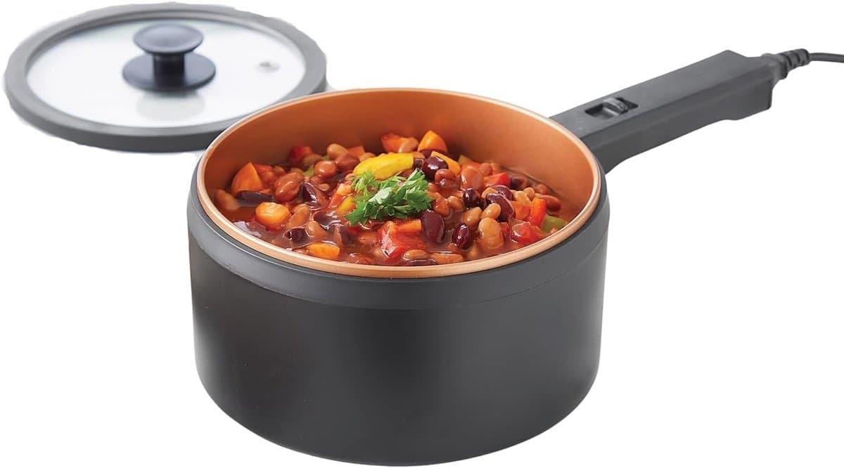 Wokpan - Wit - 2 Liter - Multifunctionele Elektrische Kookpot - Voor Thuisgebruik — afbeelding 1