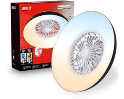 BRILONER Windora - Plafondventilator met verlichting - LED plafondlamp met ventilator - dimbaar - 5 snelheden - ventilator lamp zomer- en wintermodus - CCT - Ø60 cm - zwart