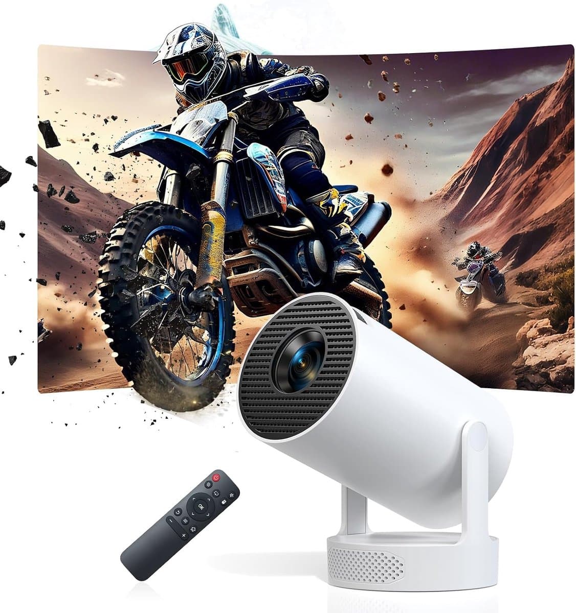 Mini projector 4K 1080P ondersteuning - 280 ANSI lumen - Wifi6 & Bluetooth - Ideaal voor thuisbioscoop - ShopVlot — afbeelding 1