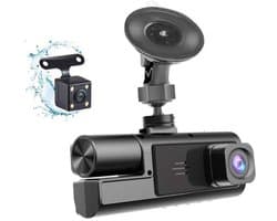 Dashcam met 3 Camera's – Full HD 1080P – Voor- en Achter camera – Nachtzicht – 128 GB Ondersteuning – Dashcam met Scherm voor auto - met app