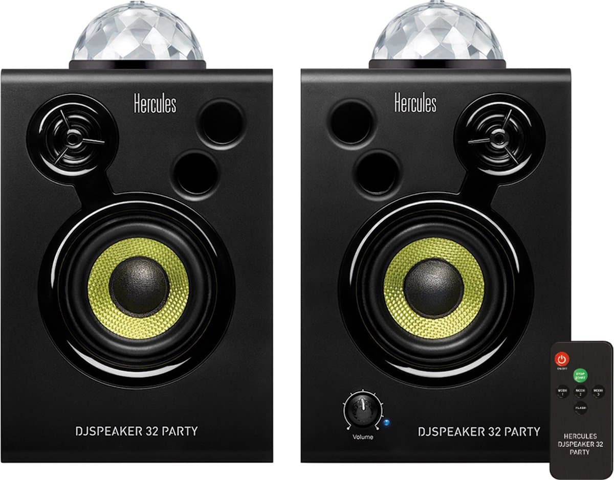 Hercules DJSpeaker 32 - Actieve 3" Studiomonitorset - 2x 15W RMS Speakers - Met LED-Partyverlichting — afbeelding 1