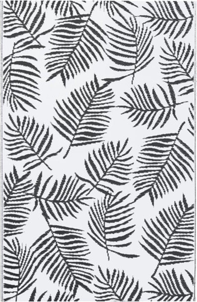 vidaXL - Buitenkleed - ARAKIL - 190x290 - cm - PP - wit - en - zwart — afbeelding 1
