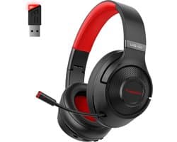 Fuegobird UG-01 - 2.4GHz Draadloze Gaming Headset - RGB - Bluetooth koptelefoon met microfoon - Multiplatform - Geschikt voor Nintendo Switch/PS4/PS5/PC - Zwart Rood