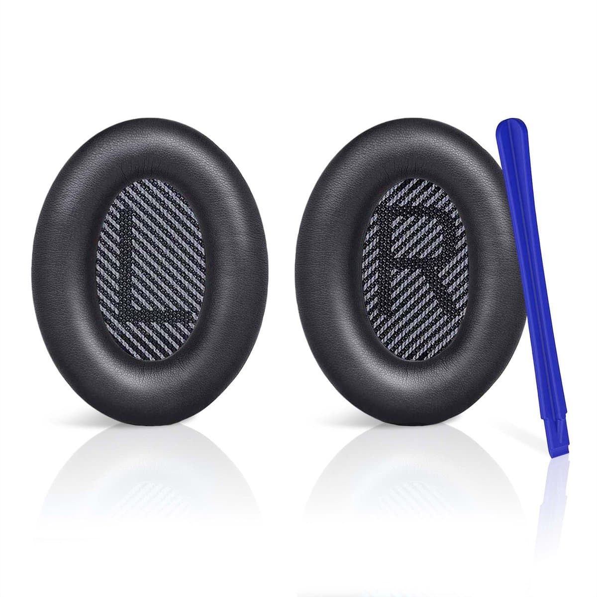 Set Oorkussens voor Bose Koptelefoon met installatie gereedschap - Zwart - QuietComfort 35 - QC35II - QC35 - QC25 - QC15 - QC2 - Soundtrue - Soundlink Around-Ear II AE2 — afbeelding 1