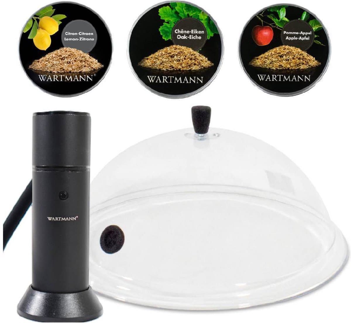 Rookpistool Deluxe Set - Smoking Gun - Stolp - 3 Smaken Rookmot - Koud Roken - Foodsmoker - Cold Smoke - Rookapparaat - Eik, Appel en Citroen - Mat Zwart — afbeelding 1