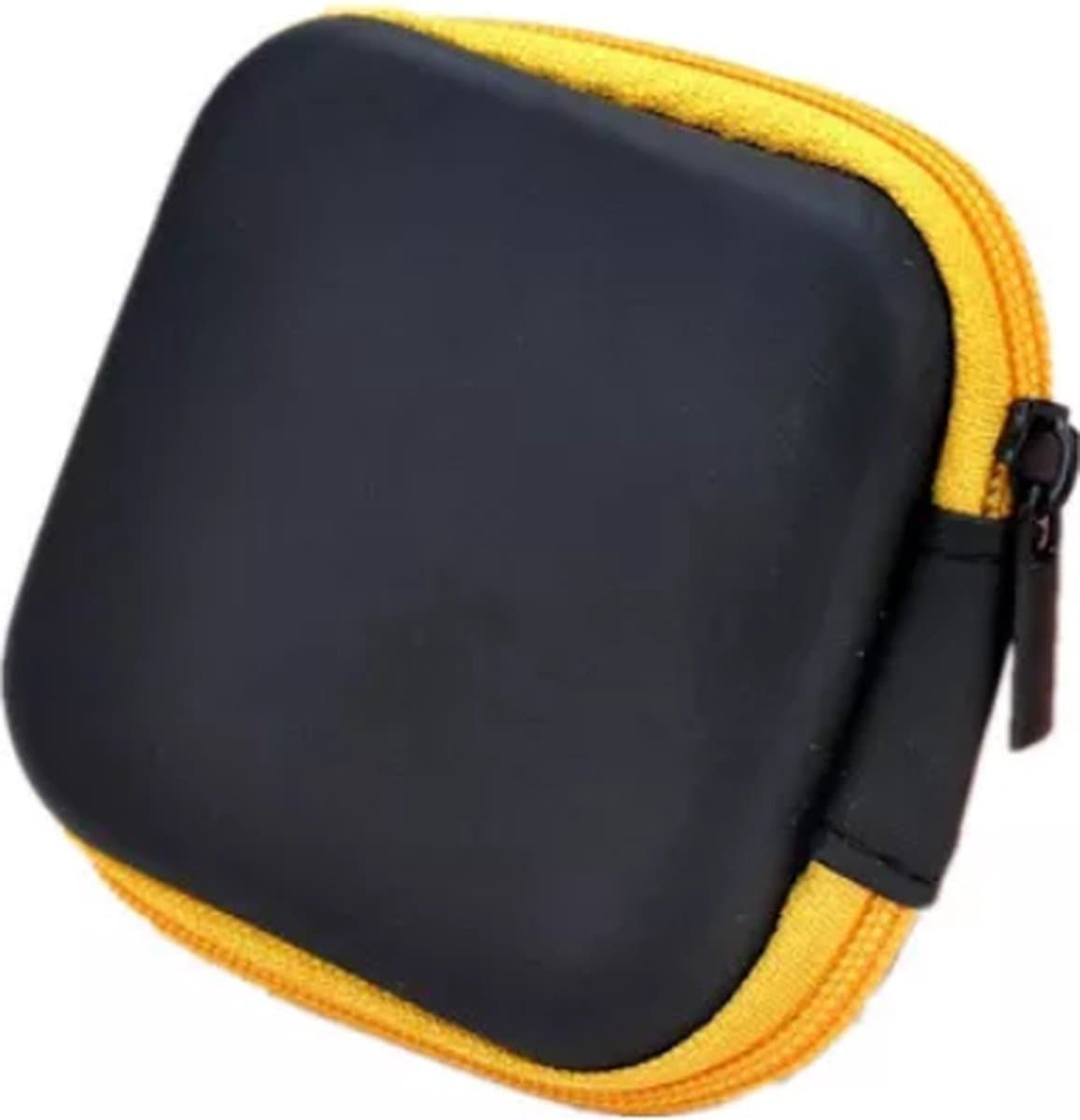 Oortjes opberg hoesje - Case - Etui - Organizer - Voor oordopjes en laadkabels - USB - Geel — afbeelding 1