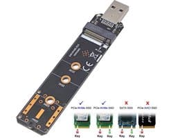 ENCNVME-R33 USB 3.2 Gen 2 10Gbps naar NVMe M.2 SSD-adapter RTL9210-chips voor M Key M2 NVMe
