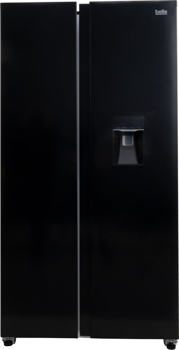 Bella BSBS-455.1WBE - Amerikaanse koelkast - 3 jaar garantie - Waterdispenser - Display - Zwart — afbeelding 1
