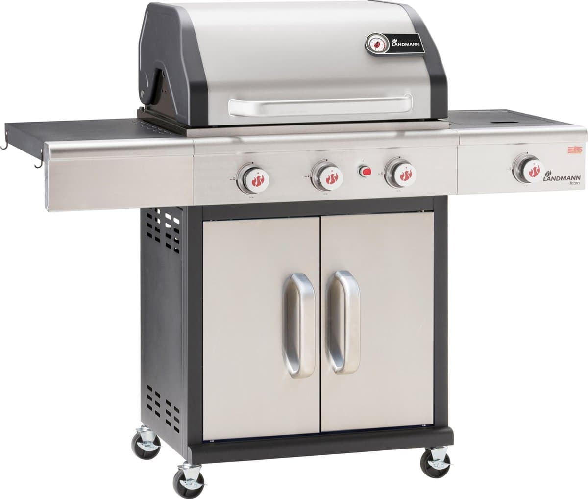Landmann Triton MaxX PTS 3.1 Barbecue - Gas - Gietijzeren Roosters - Zilver - Gas BBQ - Gasbarbecue — afbeelding 1