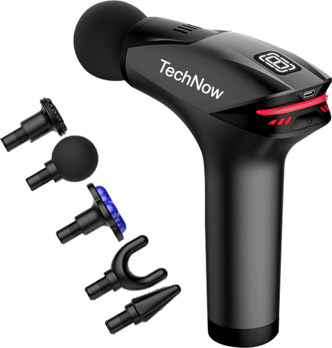 Massage Gun CoolGun met Verkoeling - Professioneel Massage Apparaat Pistool met 5 Massagekoppen - Zwart — afbeelding 1