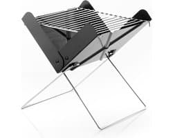 Opvouwbare BBQ -Draagbare opvouwbare grill met rooster -Portable Vouw Barbecue - Festival BBQ - Camping - Tafel - Zomer - Rechthoekig - 43 x 29 x 24 cm - Zwart
