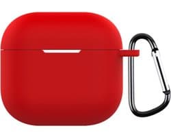 Telestore - hoesje geschikt voor AirPods 4 / Airpods 5 soft case cover - rood - TPU hoesje Beschermhoes - AirPods 4 / 5 Cover - AirPods 4 / 5 hoesje - Geschikt voor Apple Airpods 4 en Airpods 5 - gel hoesje met sleutelhanger