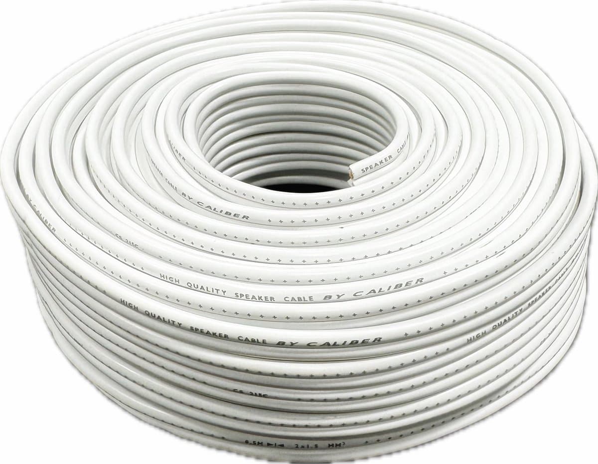 Caliber Speaker Kabel - Luidsprekerkabel - 2x1,5mm - 25 meter speakerdraad - Wit (CS215WX25) — afbeelding 1
