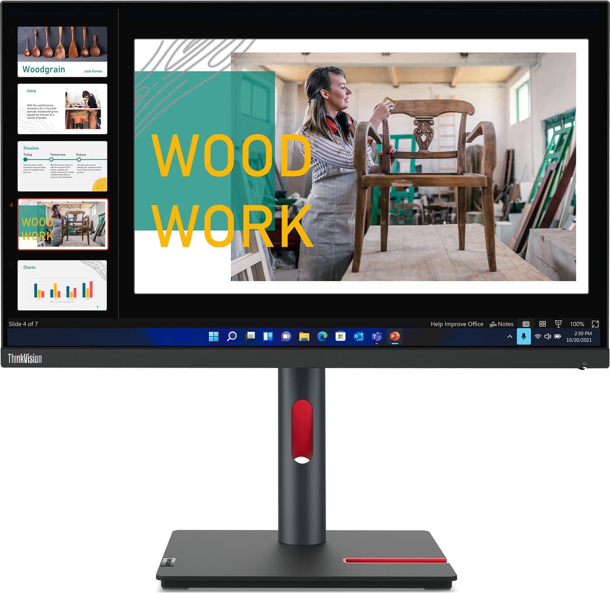 Lenovo ThinkVision P24q-30 computer monitor 60,5 cm (23.8") 2560 x 1440 Pixels Quad HD LED Zwart — afbeelding 1