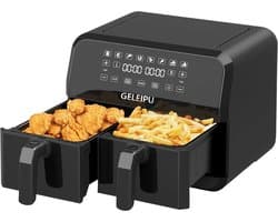 Eszenzics™ Dubbele Airfryer XL - Heteluchtfriteuse 8L - Schudfunctie - 1700W - Vaatmachinebestendig - 8 Presets - Tegelijk klaar functie