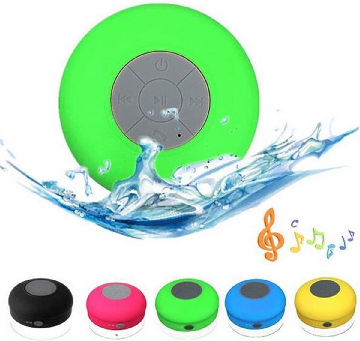IGOODS Waterdichte Bluetooth Speaker - met Zuignap - Ingebouwde microfoon - Bluetooth 3.0 - Badkamer & Douche Speaker - Groen — afbeelding 1