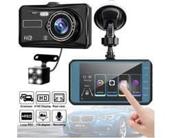 DrPhone DC6 Auto Dashcam Voor en Achter - Video Recorder FHD 1080p- 4 Inch Touchscreen - Loop Opname - G-sensor - Super groothoek – Bewegingsdetectie