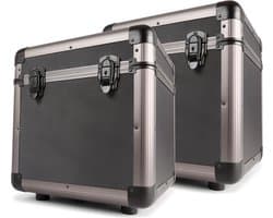 Platenkoffer - Set van 2 Power Dynamics RC100 platenkoffers voor totaal 160 platen - Titanium