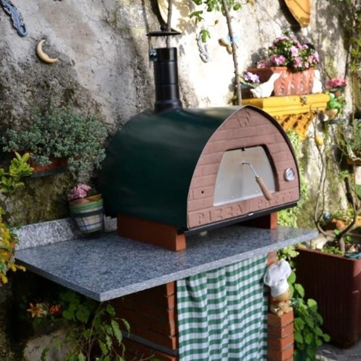 Pizza Party - Houtgestookte Pizzaoven - 70 x 70 - Groen — afbeelding 1