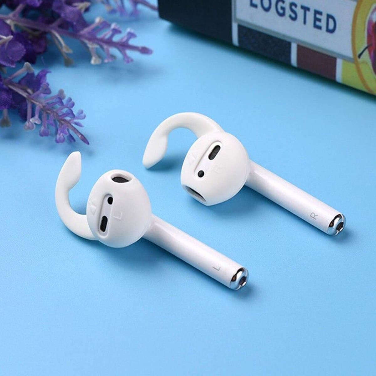 Oordopjes Anti slip - Siliconen Earhooks - Earhoox - Geschikt voor Airpods - Oorhaken - 1 paar wit — afbeelding 1