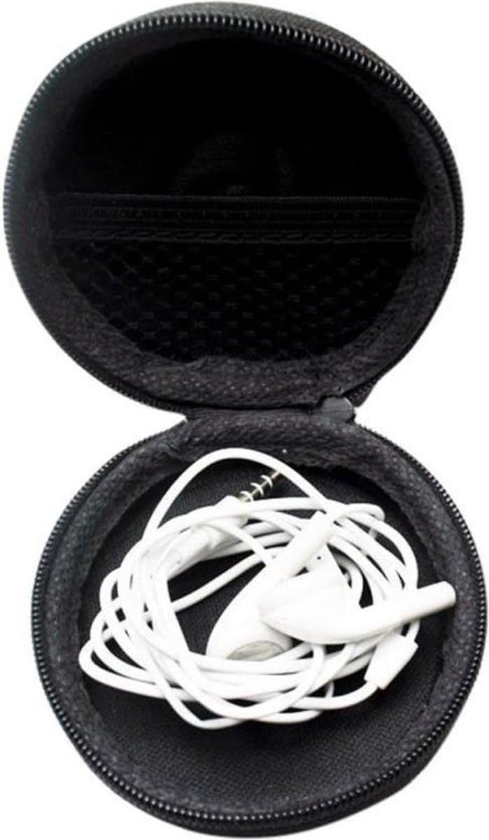 Handig opberg etui voor Samsung & Apple oortjes, USB sticks, Geheugenkaarten etc. - Zwart Tasje - Case headphones In Ear — afbeelding 1