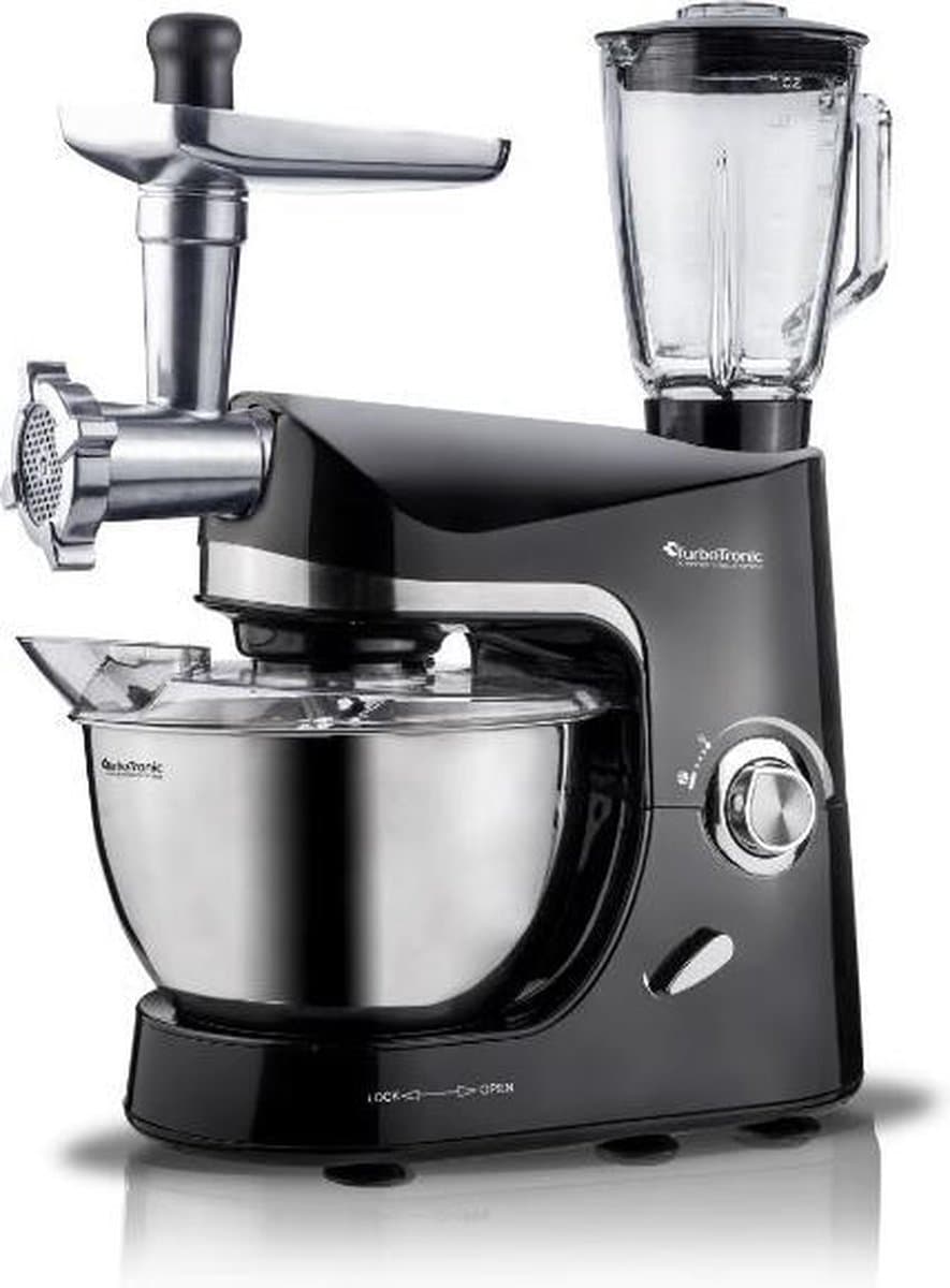 TurboTronic TT-007 Foodprocessor / Keukenmachine - 5 Liter - 2000W - Zwart — afbeelding 1