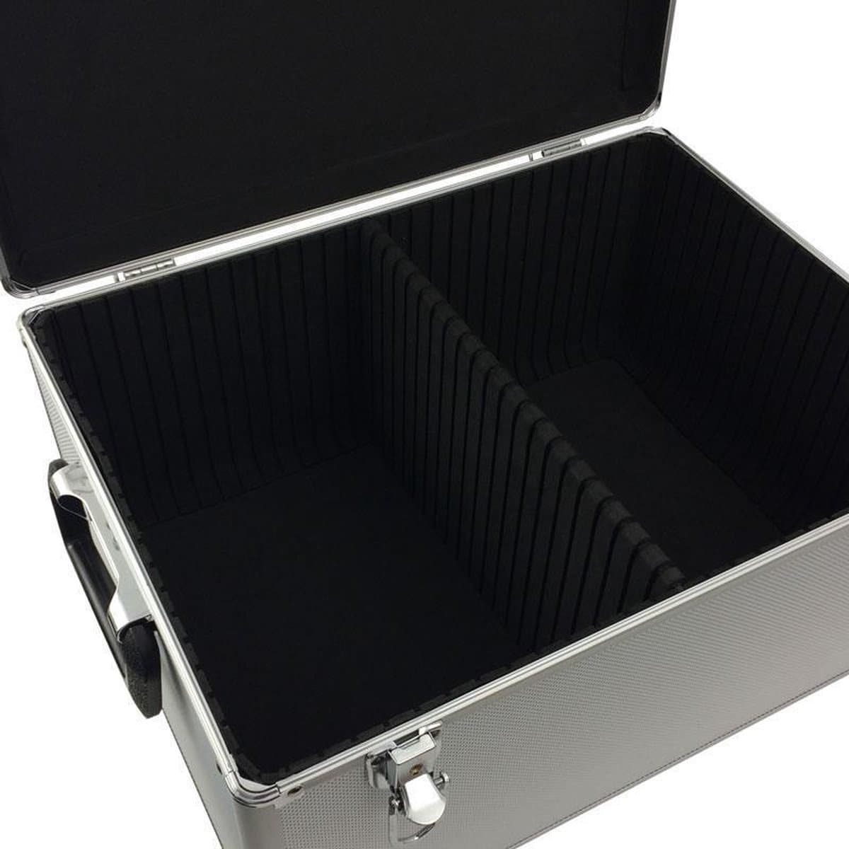 Vinyl koffer - LP single koffer voor 200 singels zilver aluminium — afbeelding 1