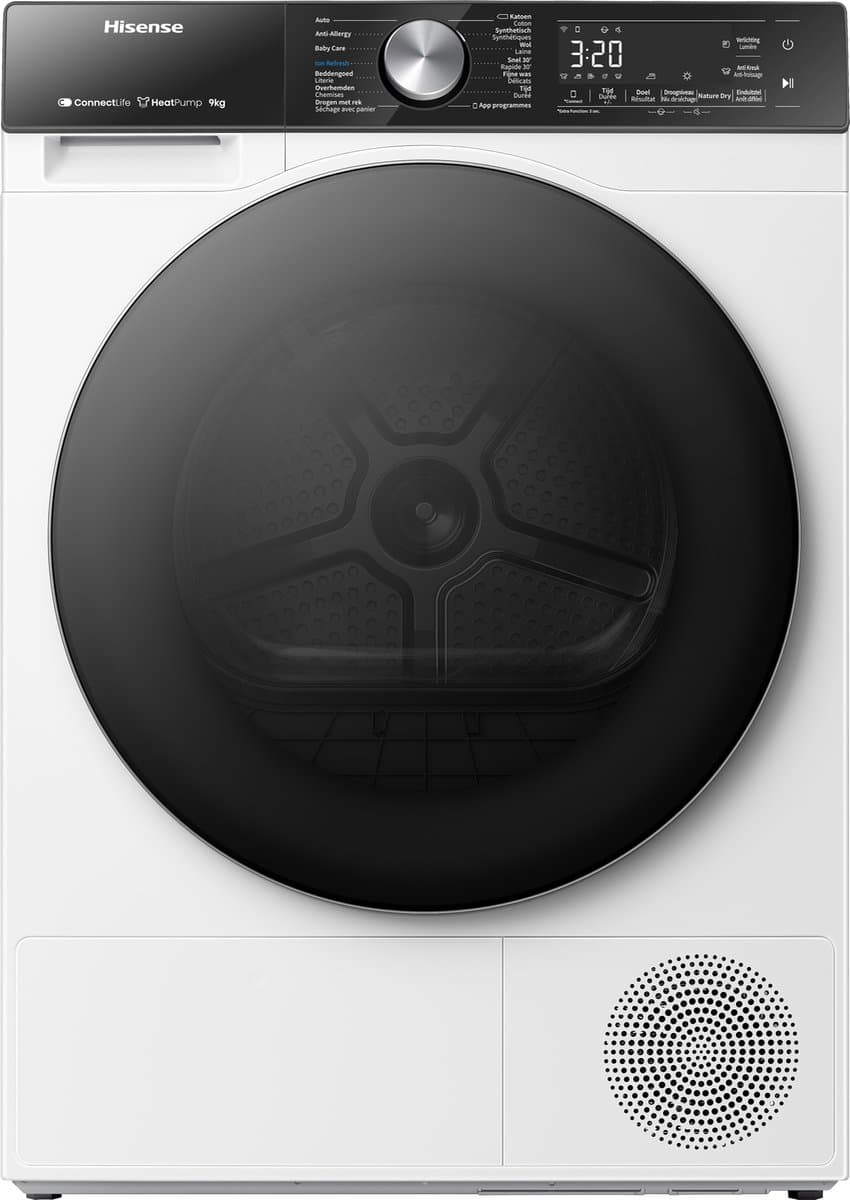 Hisense 5S Serie DH5S902BW Wasdroger met C Energielabel - Warmtepompdroger - 9kg - ConnectLife - Basket Dry — afbeelding 1