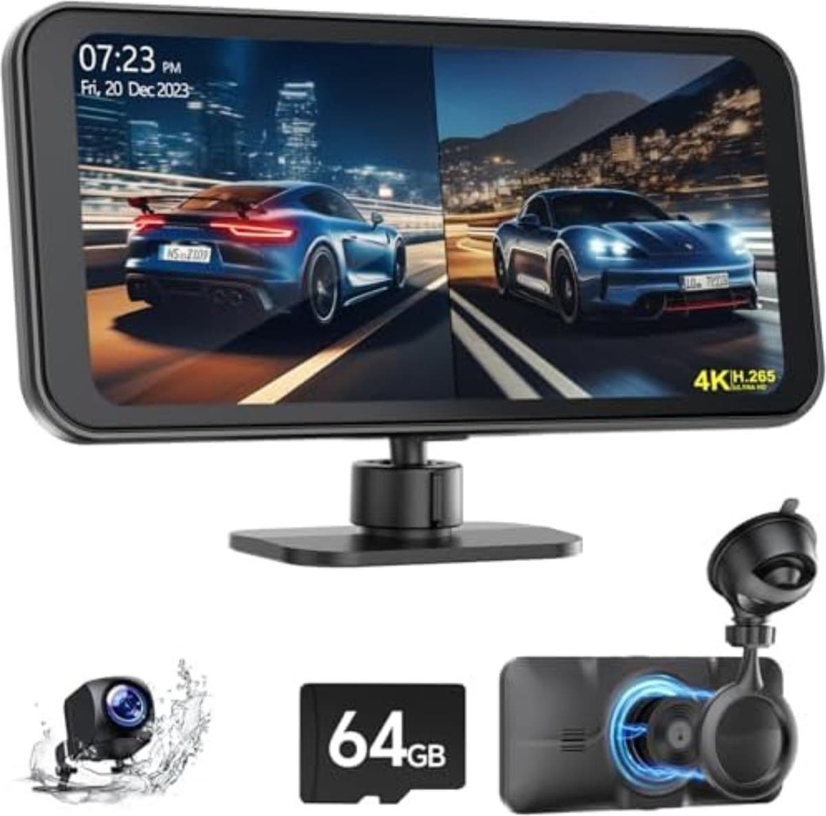 Dual dashcam - Dashcam voor en achter - Auto camera dashcam - Dashcam auto - Dual dashcam voor auto - Zwart — afbeelding 1