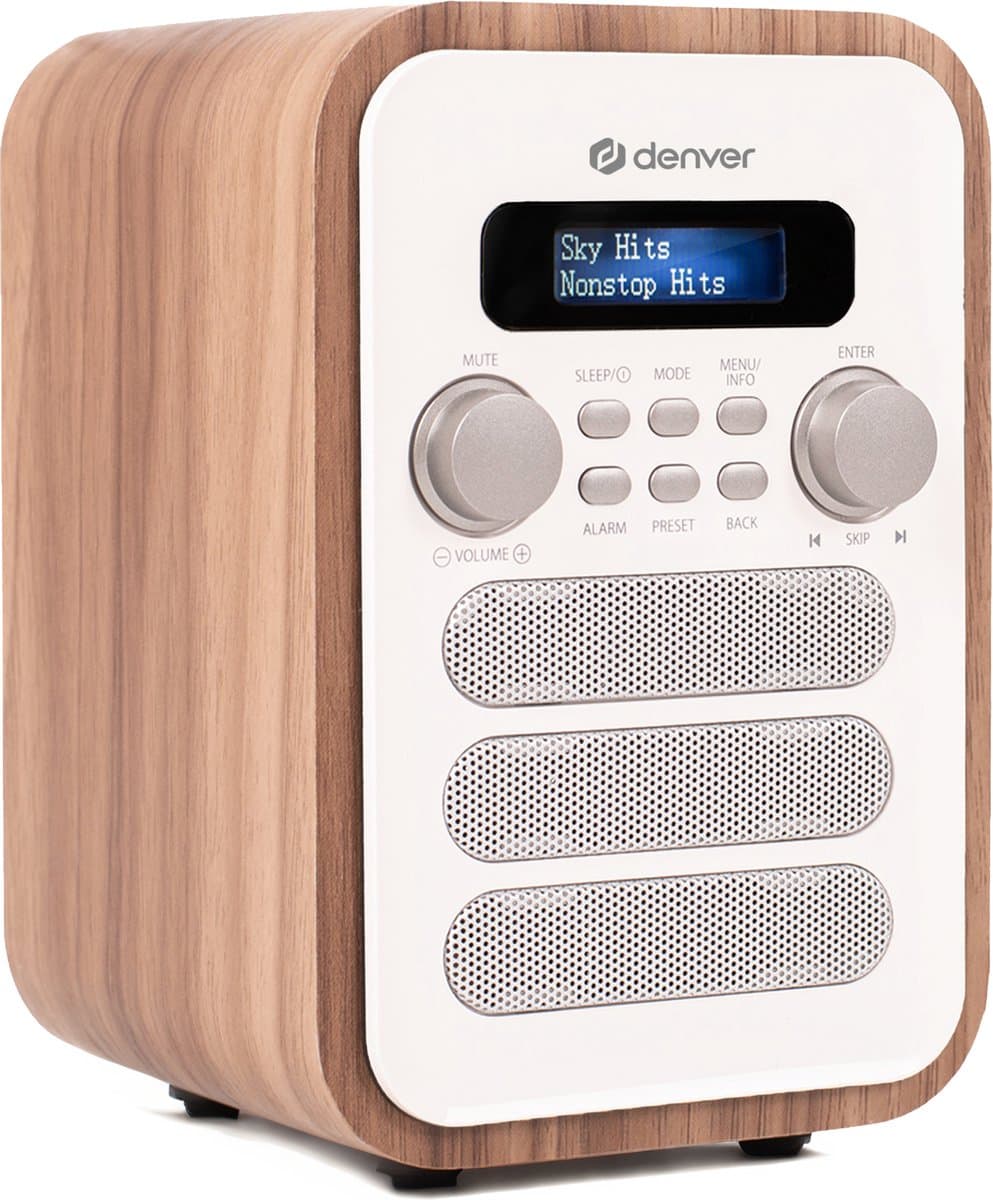 Denver DAB Radio - Retro Radio - Bluetooth - DAB+/ FM Radio - DAB48W — afbeelding 1