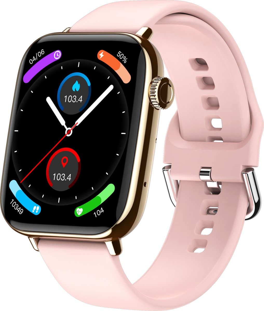 Fairweather Smartwatch Ultra Light Woman Edition – Heren & Dames – HD – Stappenteller – Slaapmeter – hartslagmeter – Geschikt voor iOS en Android - Rose goud — afbeelding 1