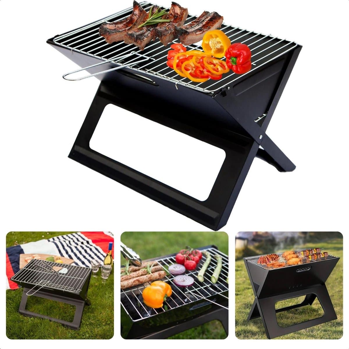 Opvouwbare Barbecue - Inklapbaar - Ideaal voor Camping, Strand & Park - 45x35x30cm - 2.7kg - Roostertang - Gemakkelijk Te Transporteren & Op Te Bergen - BBQ — afbeelding 1