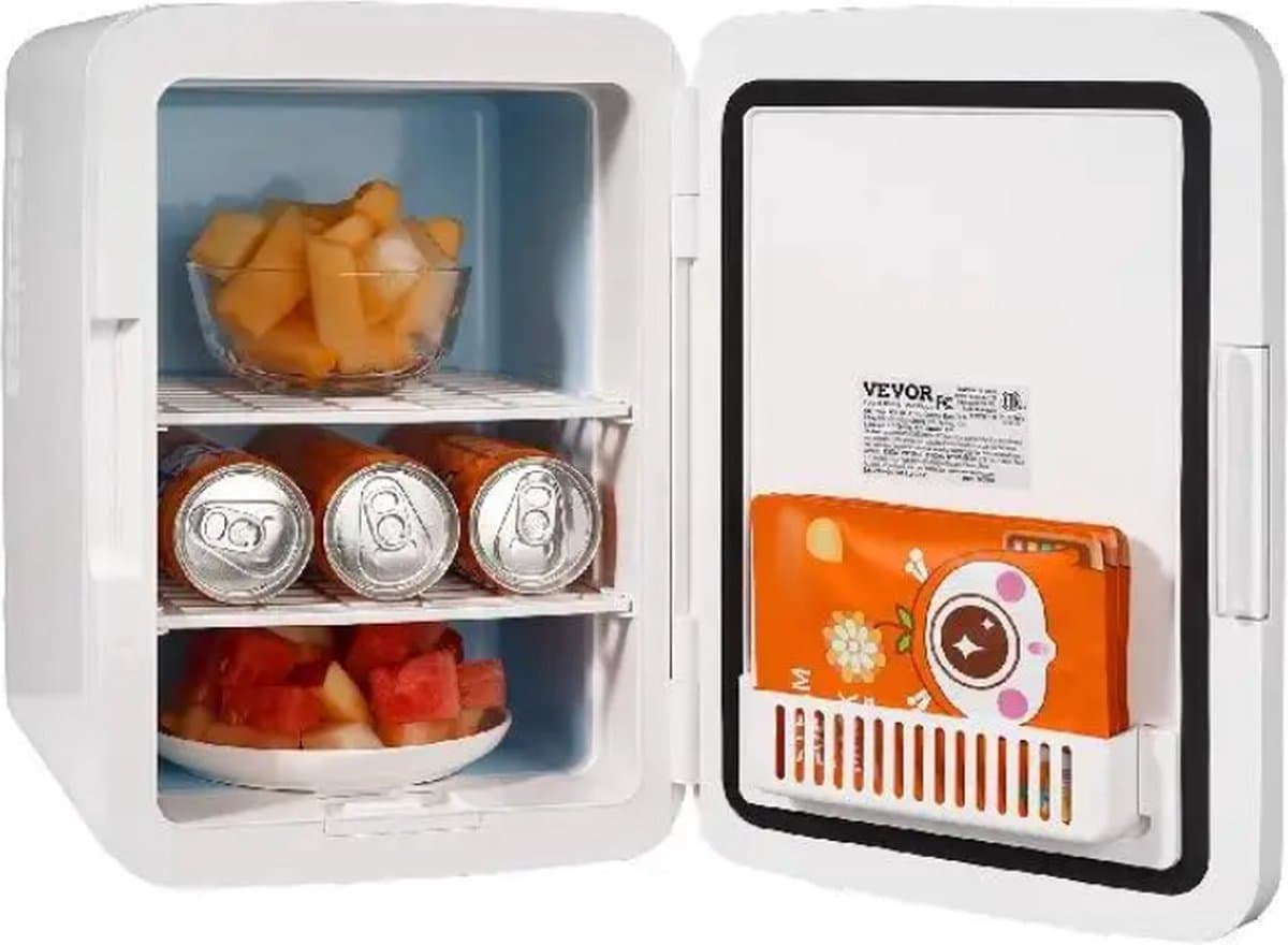 Bolmans - Mini Koelkast - Minibar - Minikoelkasten - Camping Koelkast - Koel- en Verwarmingsfunctie - 9V - 220V - Voor Kantoor, Kamer en Slaapzaal - Wit — afbeelding 1