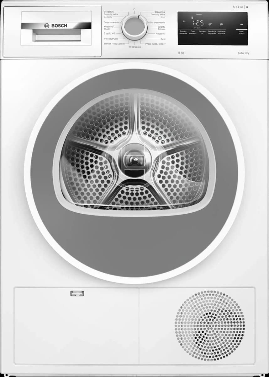 Bosch WTH86277PL - Wasdroger - Vulgewicht 8 kg - Condensdroger - Wit - 65 dB - Poolstalig display — afbeelding 1