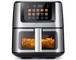 Solis Airfryer Air Fry & Dry XL - Multifunctionele Heteluchtfriteuse - 40 tot 230 Graden - 7.5L - 10 Verschillende Programma's - RVS