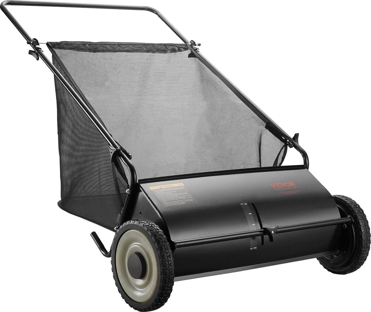 Grasmaaier - Handmatige Tuinveger - 66 cm Werkbreedte - 198L Opvangzak - Verstelbare Borstelhoogte - Stevige Stalen Constructie - Geschikt voor Gazon - Oprit en Tuin — afbeelding 1