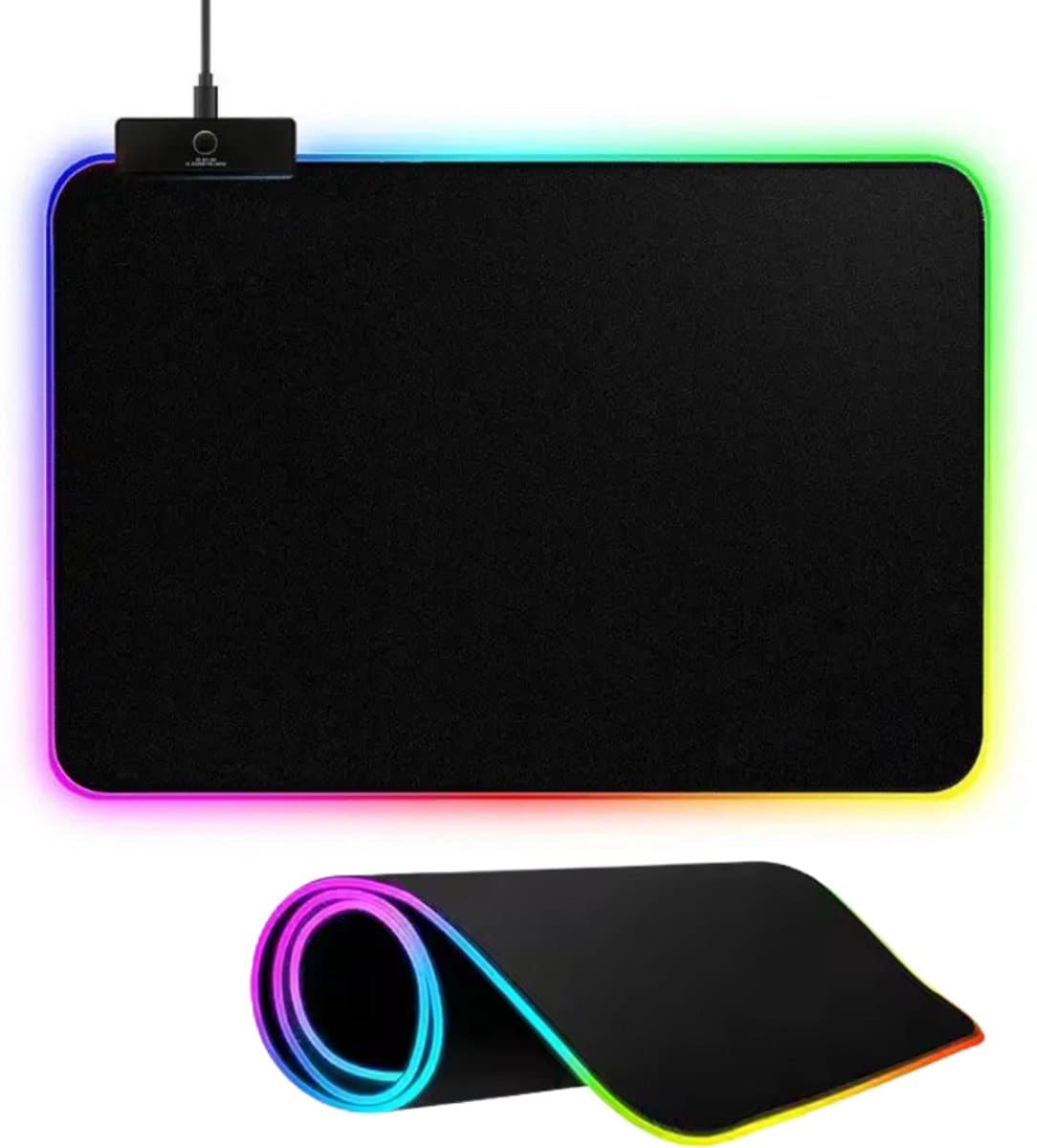 Gaming Muismat - met RGB LED Verlichting - 32x27cm - Anti-Slip — afbeelding 1