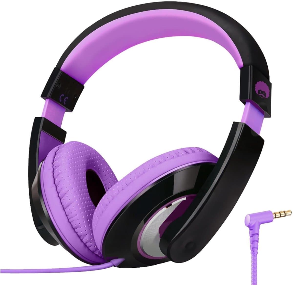 StayPowered Kinderkoptelefoon - Perfect Geluid & Ultiem Comfort - Verstelbaar - HD Microfoon - Kraakhelder Stereo - Zachte Oorkussens - Duurzame Kabel - 3.5mm Jack - Zwart/Paars - Levering Sneller dan Aangegeven! — afbeelding 1