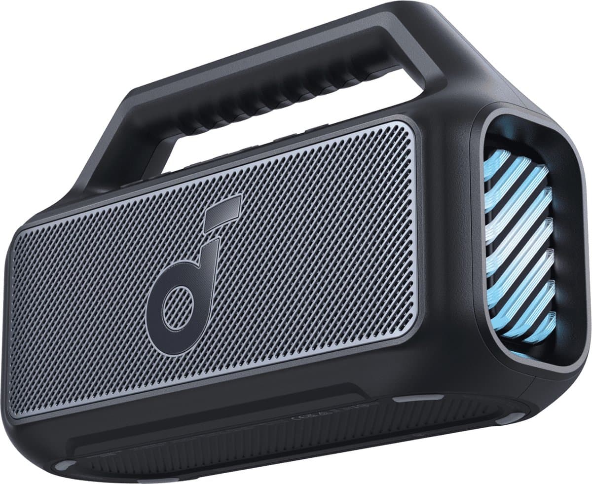 soundcore Boom 2 Outdoor Speaker by Anker - 80W - Subwoofer - BassUp 2.0 - 24H Playtime - IPX7 Waterproof - Floatable - RGB Lights - USB-C - Custom EQ - Bluetooth 5.3 - Geschikt voor buitengebruik: Camping, Strand en Achtertuin - Zwart — afbeelding 1