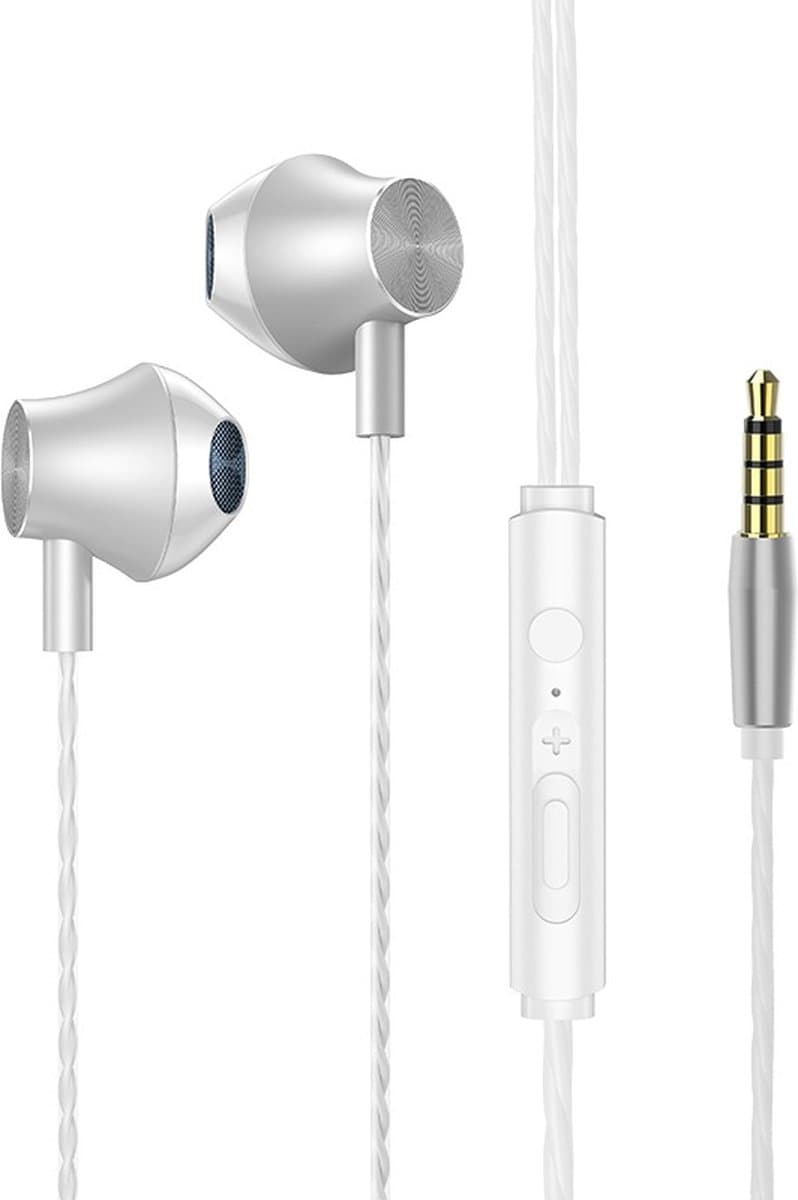 Earpods - Bedrade oortjes - In Ear Oordopjes - Oortjes met Draad en Microfoon - Extra Bass - 3,5mm Jack Aansluiting - 120cm kabel - Wit — afbeelding 1