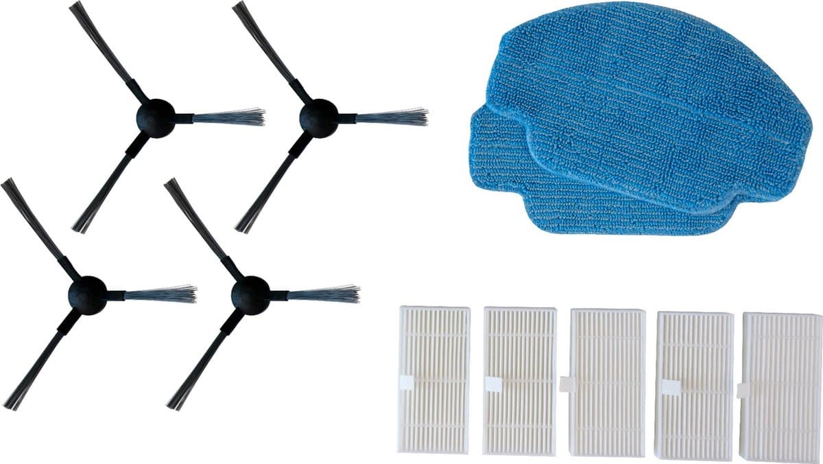 Sinji Slimme Robot Accessoires kit - Vacuum Cleaner - 4x Zijborstels - 2x Dweilpads - 5x HEPA Filter - Eenvoudige Installatie — afbeelding 1