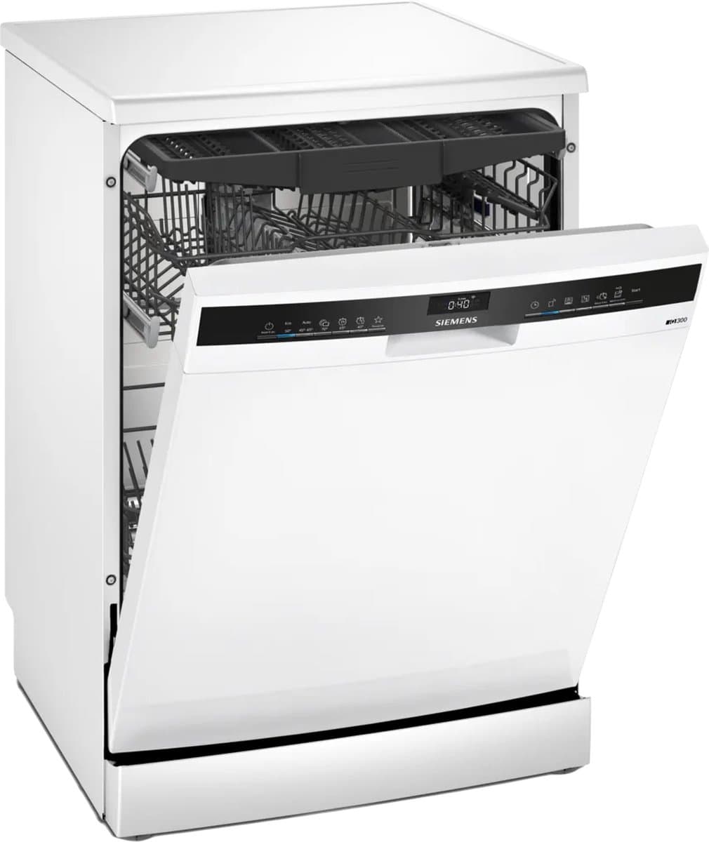 Siemens iQ300 SN23HW02ME, Vrijstaand, Volledige grootte (60 cm), Wit, Wit, Knoppen, Siemens rackMatic — afbeelding 1