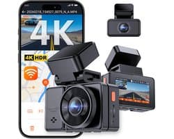 VANTRUE E2 Pro 4K + 2.5K Dual Dashcam Voor & Achter, Dual HDR, Nachtzicht, 5GHz WiFi GPS Autocamera, Spraakbesturing, 24H Parkeermodus, 2.45'' Display
