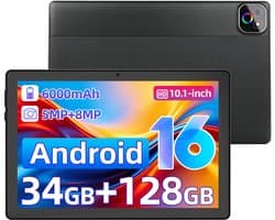 Tablet X6 - 10.1 inch - A537 Chip - 34GB RAM(6G+28GB) - 128GB - WiFi6 - Zwart