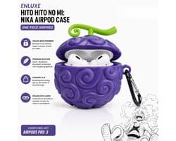 Enluxe - ''Geschikt voor'' AIRPODS PRO 3 - Hito Hito no Mi: Nika AirPod Case hoesje - One Piece Inspired Devil Fruit Design - Monkey D. Luffy Anime