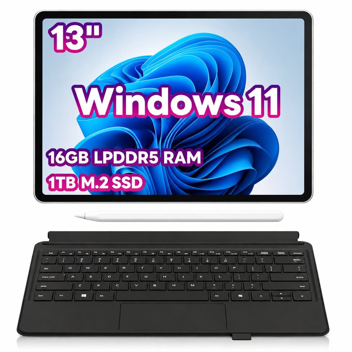 Ninkear 13 inch 2-in-1 Laptop + Touchscreen + Intel N150 + 12GB + 512GB SSD — afbeelding 1