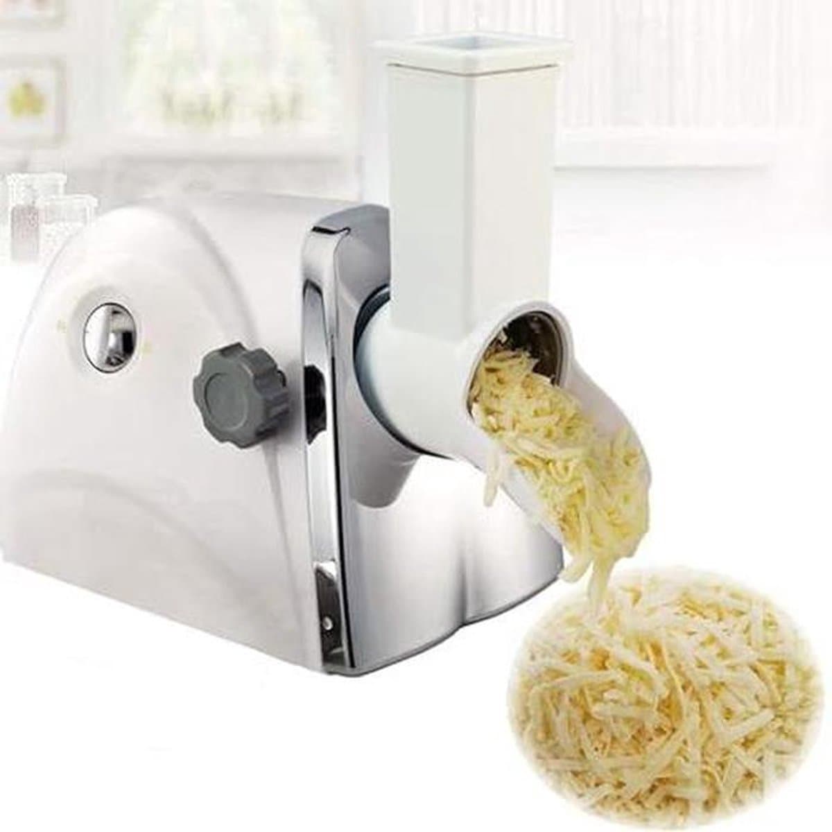 Elektrische Kaasrasp - Salademaker Keukenmachine - Snel Ingrediënten Snijden - 30 kg/u Capaciteit - 30 kg/u - Wit — afbeelding 1