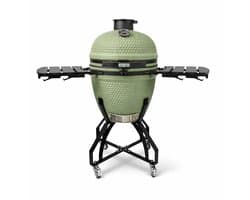Patton Premium Large 21" Kamado met Onderstel en Zijtafels - Rooster Ø47 cm - Olijfgroen